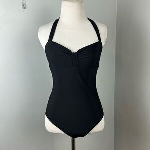 Calvin Klein Black One Piece Halter Swimsuit Sz 6
